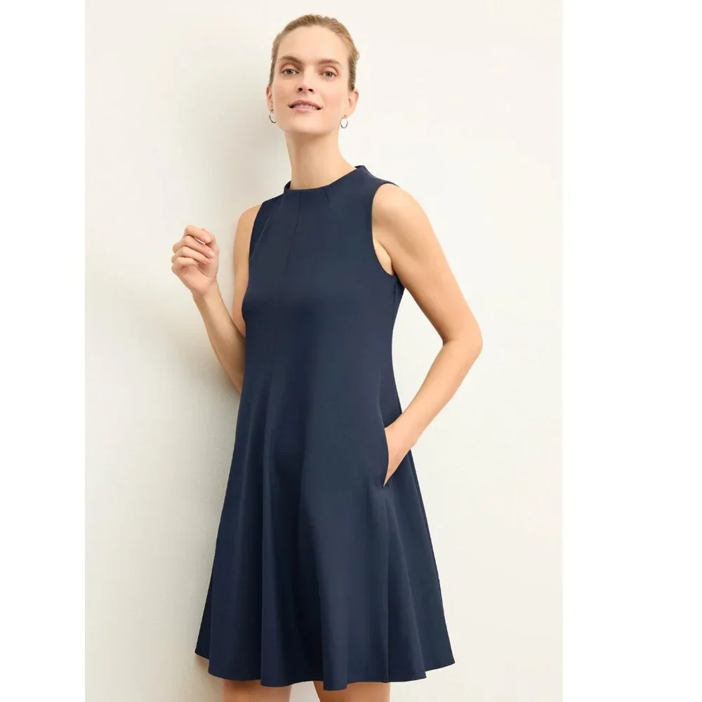 M.M. LaFleur The Malala Dress Recycled WonderTex in Midnight - Picture 4 of 9